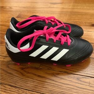 Adidas Kids Black and Pink Soccer Shoes